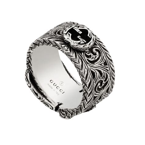 gucci ybc600138001|Gucci Garden Interlocking G Sterling Silver Ring YBC600138001 .